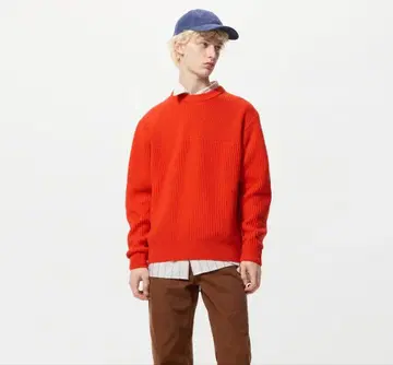 JWA 리브 크루넥 스웨터 오렌지 XL 사이즈