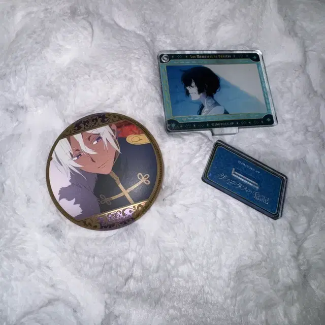 바니타스의 수기 굿즈 일괄 캔뱃지 아크릴 스탠드 담요