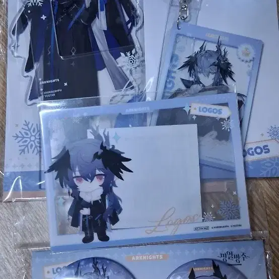 agf 명일방주 로고스 굿즈세트 캔뱃지,키링,아크릴스탠드,특전 포카