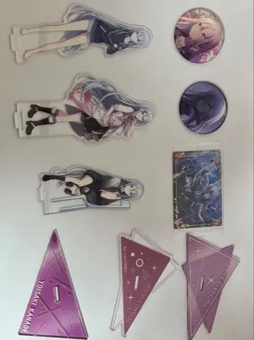 프로세카 요이사키 카나데 굿즈 세트 6점 아크릴 스탠드, 캔뱃지 등