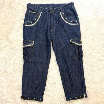 00s axes femme 데님 펄 프릴 레이스 y2k 모리걸