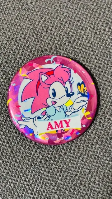 소닉 벌스데이 기념 캔뱃지 에이미 로즈