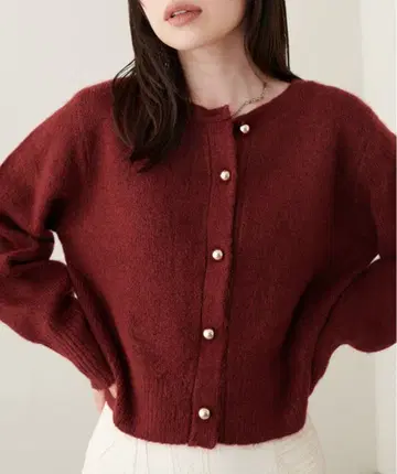 [ZOZO 한정판] natural couture 동글단추 크루넥 가디건