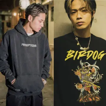 초레어!!birdog 한정판 후드티&롱T 세트 판매 코무돗토 야마토 착용