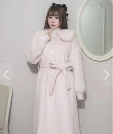 온라인 완판 pium 퍼 칼라 샤기 롱 코트 핑크