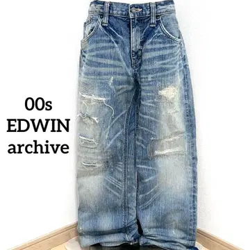00s archive EDWIN damage wide denim y2k