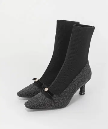 펄 리본 니트 도킹 부츠 RANDA