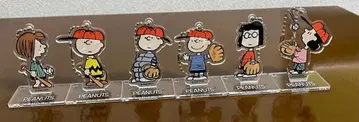 PEANUTS 야구 아크릴 스탠드 키링 6개 세트