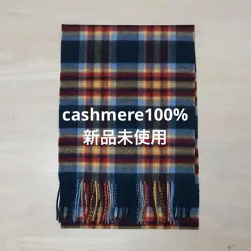 [ 미사용 새상품 ] 캐시미어 100% 체크 머플러