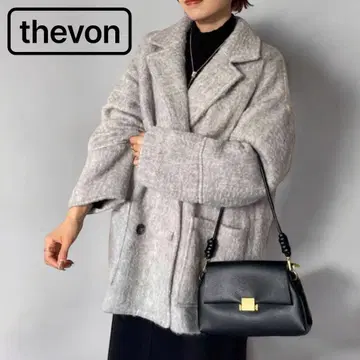 [ 새상품급 ] Thevon. 제본 샤기 P 코트 그레이 오버 사이즈