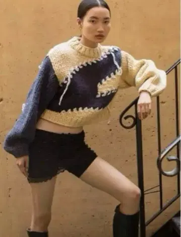 LEINWANDE Snow Slope Intarsia Top 니트