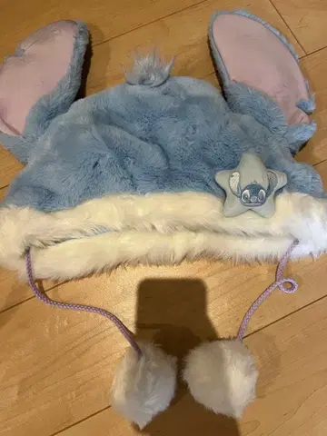 택 포함 새상품 스티치 귀 달린 팬캡 폼폼 모자 상하이 디즈니