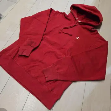 Champion 리버스 위브 후드티 페이드 레드