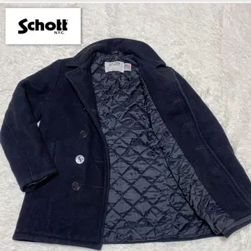 고품질 Schott PEA JAKET 더블 브레스트 20 USA 블랙