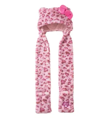 헬로키티 머플러햇 레오파드 무늬