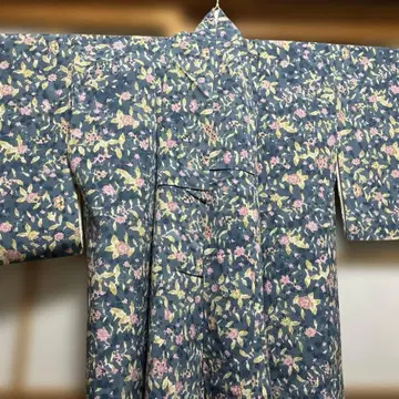 코몬 기모노, 고급스러운 그레이 바탕에 꽃무늬, 새상품, 새상품급