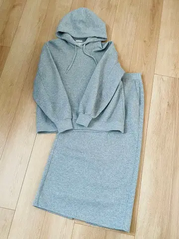 GU 헤비 웨이트 맨투맨 상하의 세트 그레이