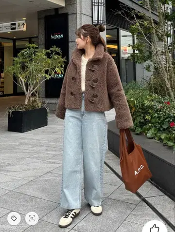 유즈키 라메 보아 스탠드 자켓 INTER FACTORY