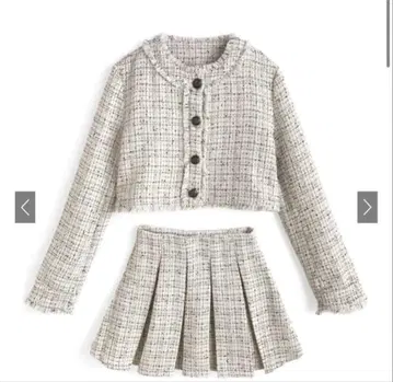 트위드 자켓 x 플리츠 미니 스커트 셋업[ai224]