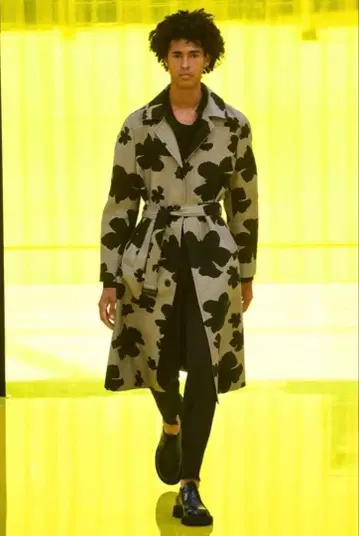 NEIL BARRETT 꽃무늬 코트 44 닐바렛 블랙 x 베이지