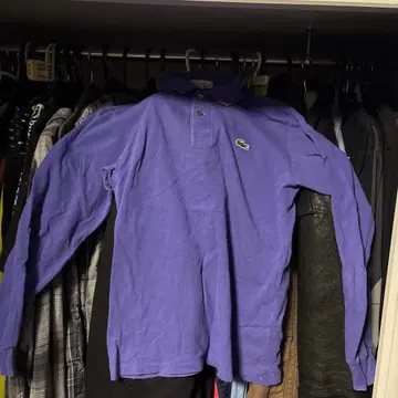 Lacoste 보라색 긴팔 피케 셔츠