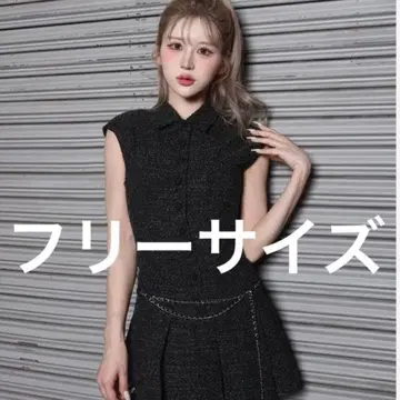 Darich 체인 벨트 트위드 미니 원피스