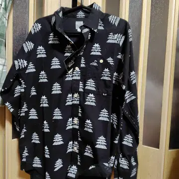 고 슬로우 카라반 산 무늬 긴팔 셔츠