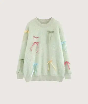 Colorful Ribbon Deco Sweater