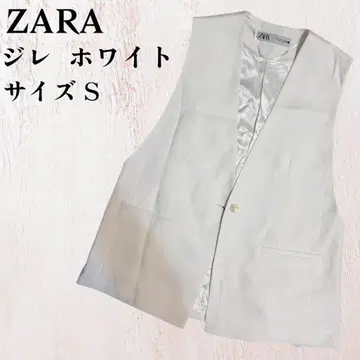 새상품 ZARA 화이트 베스트 사이즈 S 오피스 깔끔한 경사
