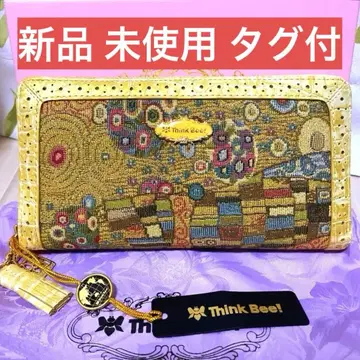 택 포함 새상품 미사용 Think Bee! 싱크비 장지갑 골든 클림트