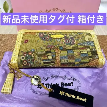 택 포함 새상품 미사용 Think Bee! 싱크비 장지갑 골든 클림트