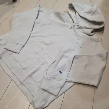 Champion 리버스 위브 후드티 화이트 레어 자수