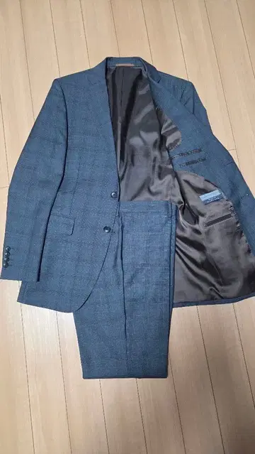 MARLANE 그레이 체크 무늬 비즈니스 정장