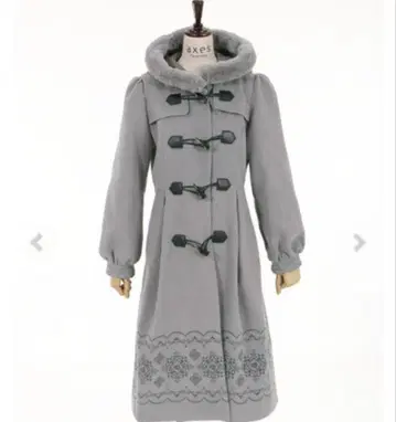 [ 레어템 ] axes femme 패널 자수 더플 코트 그레이 퍼 없음