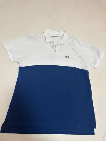 LACOSTE 반팔 피케 셔츠 36 화이트/블루
