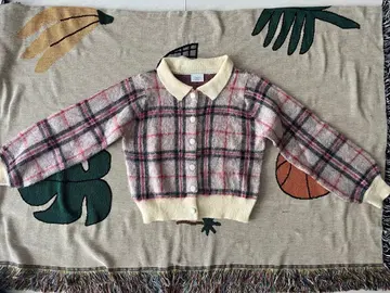 LEBECCAboutique 조절과 체크 니트 가디건