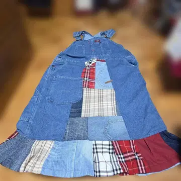 데님 패치워크 살로펫 리메이크 스커트 중고
