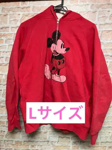 도쿄 디즈니 리조트 미키 후드티 L 레드