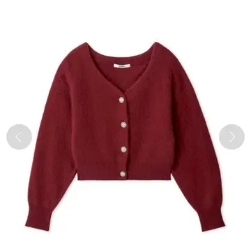 SNIDEL 비쥬 버튼 폭스 가디건 레드 프리 사이즈 중고품