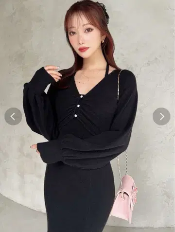 RESEXXY 레이어드 머메이드 니트 원피스