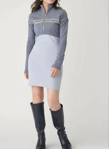 1회 착용 하이넥 지퍼 니트 원피스
