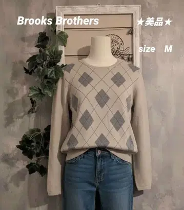 !새상품급! 브룩스브라더스 아가일 무늬 긴팔 니트 베이지