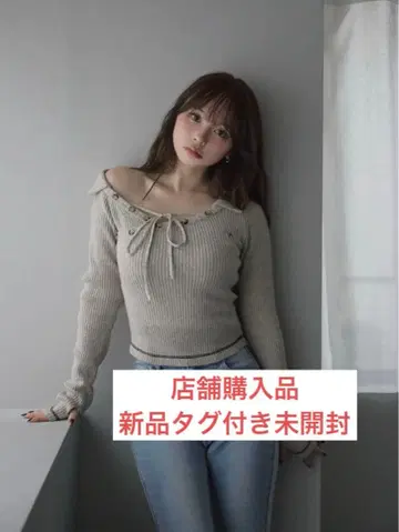 andmary Anita 버튼 니트 탑