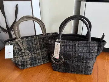 알마토누티 (ALMA TONUTTI) 가죽 체크 무늬 원단 토트백