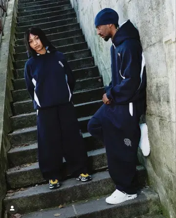 Bigstep 후드 & 조거 세트 (네이비/화이트)