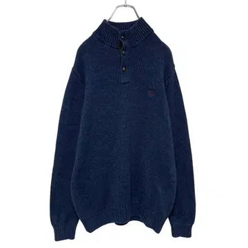 구제 의류 챕스 랄프 로렌 자수 로고 하프 버튼