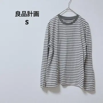 무인양품 티셔츠 롱T 보더 면 코튼 혼방 캐주얼 얇은 소재 S