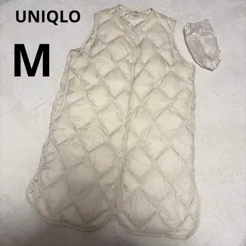 [ 새상품급 ] UNIQLO 유니클로 롱 다운 베스트 M 아이보리