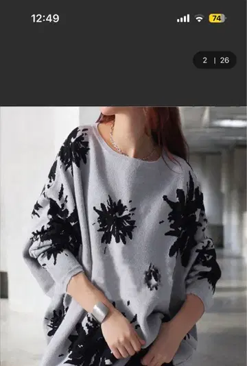 꽃무늬 돌먼 니트 택 포함 새상품 인기