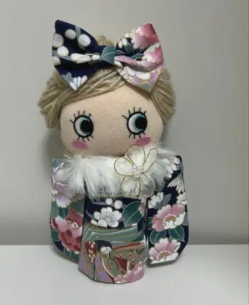 핸드메이드 이마리 사이즈 고전 패턴 기모노 다크 네이비